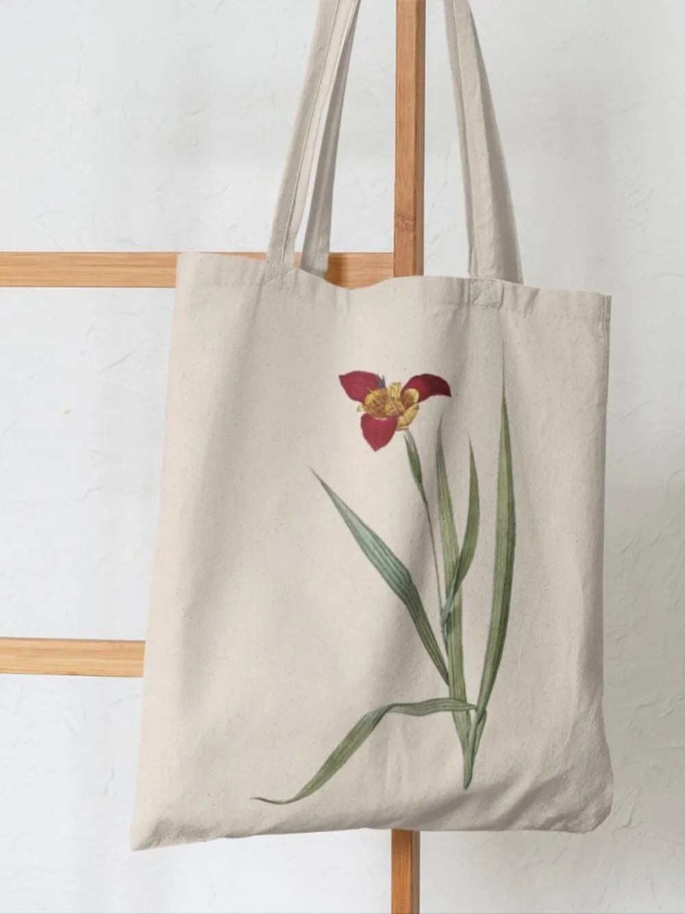 Tiger Flower Vintage Floral Print Graphic Canvas Tote Bag